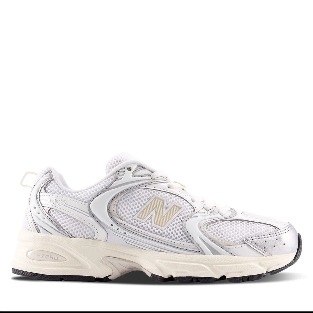 New Balance White and Tan Athletic Shoes